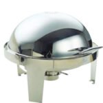CHAFER REDONDO EN AC.INOX. TAPA ABATIBLE 6.8 LTS.