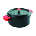 CACEROLA CON TAPA ALUMINIO FUNDIDO 9.5 CM. NEGRA- 25910